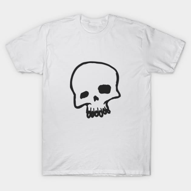 New School Style Simple Skull Original Art T-Shirt by ckandrus